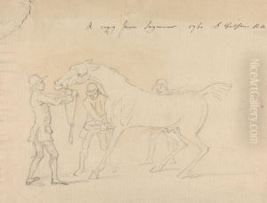 A Horse and Three Groomers by Sawrey Gilpin