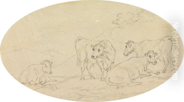 Four Cows in a Field - view 1