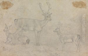 A Buck and Two Deer by Sawrey Gilpin