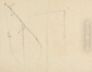 Sketch of a Bamboo and Wood Mechanical Device by Thomas Daniell