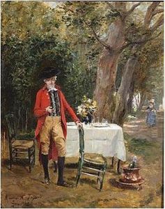 Late!, Signed, Dedicated And Dated 1888, Oil On Panel, 32.5 X 42 Cm.; 12 3/4 X 16 1/2 In by Georges Jules Auguste Cain