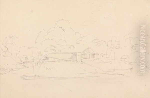 Riverside Village, Bengal, Upper India - view 1