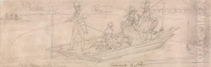 Punt Fishing in the Thames by Robert Pollard