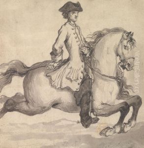 " Engraved as Plate 25 in "Twenty Five Actions of the Manage Horse..." by John Vanderbank