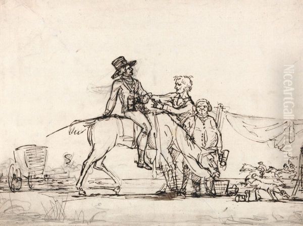 A Horseman and Other Figures at a Race-Course - view 1