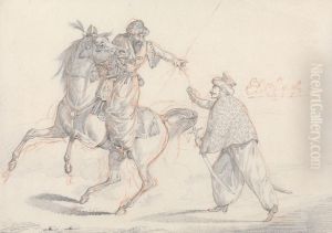 Two Mamelukes Talking, One Mounted Two Mamelukes Talking, One Mounted