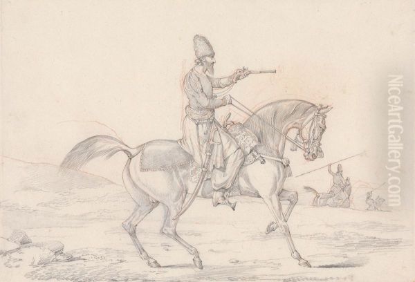 Mounted Mameluke Pointing a Pistol - view 1