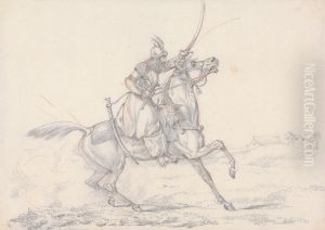 Mounted Mameluke Brandishing a Sword