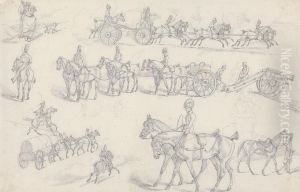 Scenes of Horse Drawn Artillery, etc.