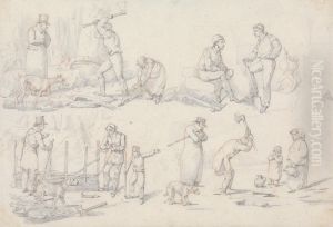 Scenes with Wood-Cutters by Henry Thomas Alken