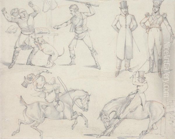 of Full Pay, of Half pay, of a strong attachment in the Dog, of anything but go, of no strong attachment to the Horse - view 1