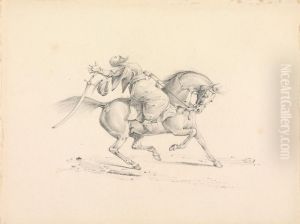 Wounded Turkish Cavalryman in Danger of Failling From His Horse... by Henry Thomas Alken