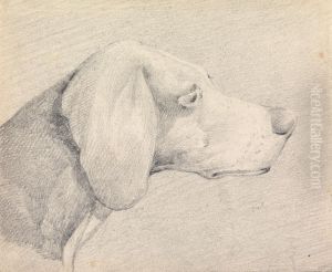 Head of a Foxhound, in Profile Right by Henry Thomas Alken