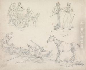 of Being Wanted, of Anxiety, of a Has Been, of Duck Catching by Henry Thomas Alken
