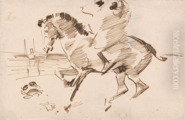 A Horse Shying at a Crab - view 1