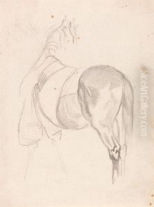 A Horse Standing, Head Turned, Wearing Quarter Sheet by Sawrey Gilpin