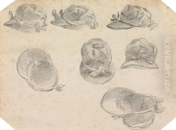 Seven Studies of Jockeys' Caps - view 1