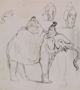 Figures on an Elephant and Other Elephant Studies by George Jones
