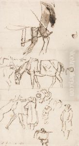 Studies of Horses, Men and Carriages Studies of Horses, Men and Carriages