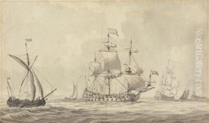 Warships in a Stiff Breeze off the Dutch Coast