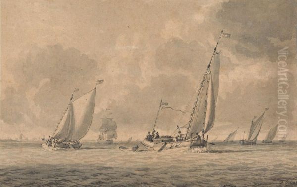 Barges Heading out to Sea - view 1