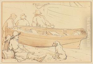 Fisherman by a Boat with a Dog