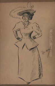 Woman in Turn-of-the-Century Dress by Phil May