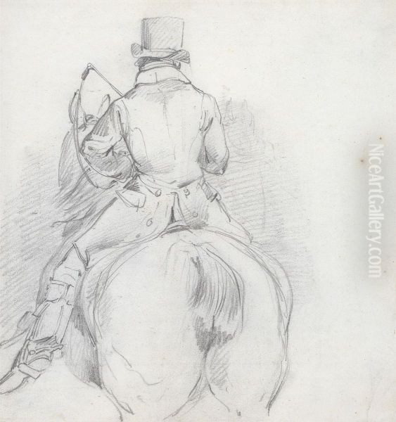 Horse and Rider seen from the Rear - view 1