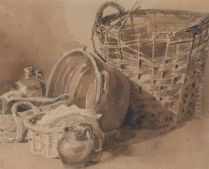 Still Life with Baskets and Pottery by Peter de Wint