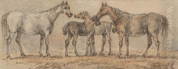 Two Mares with their Foals - view 1