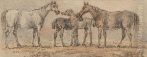 Two Mares with their Foals by Sawrey Gilpin