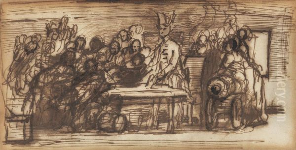 Study for Nelson Sealing the Copenhagen Letter - view 1