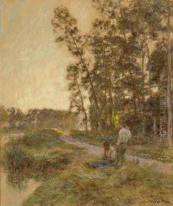 Au bords de l'eau by Leon Augustin Lhermitte