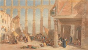 Aquaduct at Segovia, Spain by Edward Angelo Goodall