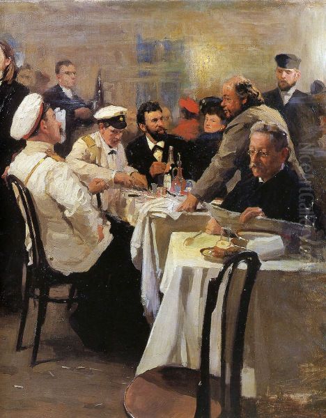 Group portrait of the editors of the magazine Niva - view 1