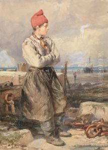 French Coast Scene with Fisherboy French Coast Scene with Fisherboy