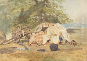 A Gypsy Encampment by Octavius Oakley