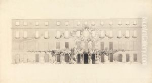 Architectural Drawing of a Building with Astrological Symbols by John Varley