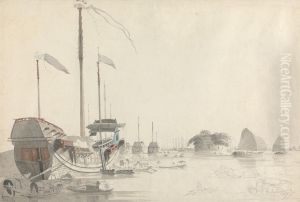 Boats near a Dutch Folly Fort, Canton
