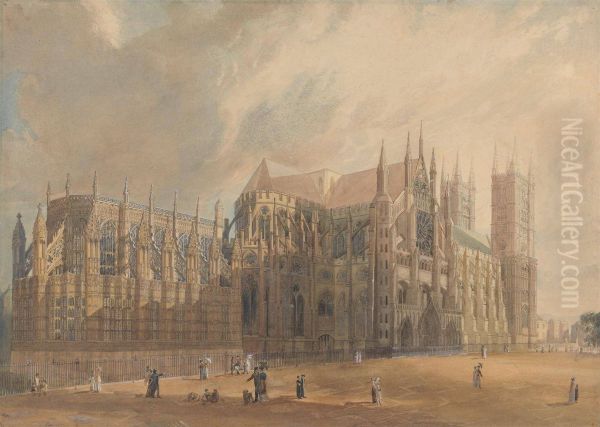 Northeast view of Westminster Abbey by John Gendall