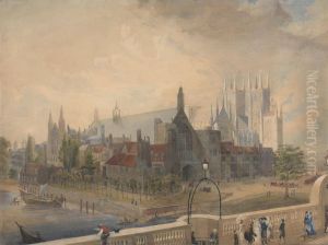 View of Westminster Hall and Abbey from the Bridge by John Gendall