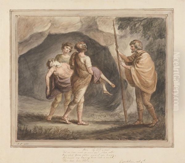 Arviragus, Bearing Imogen as Dead in his Arms, 'Cymbeline', Act IV, Scene II - view 1