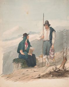 Man and woman of Chasna-Tenerife by Alfred Diston