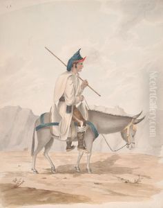 Grand Canary-Man on a Donkey by Alfred Diston