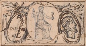 Seated Classical Figure by Hubert-Francois Gravelot