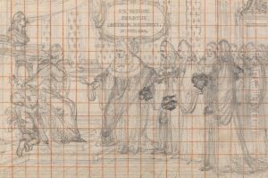 Parlement de Paris Reassembling with Figure of Justice by Hubert-Francois Gravelot