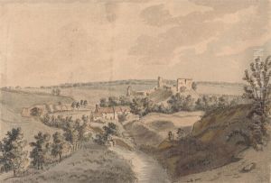 Mitford Castle, Northumberland by Francis Grose