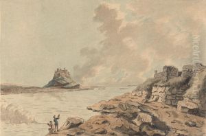 Holy Island and Castle, Northumberland by Francis Grose