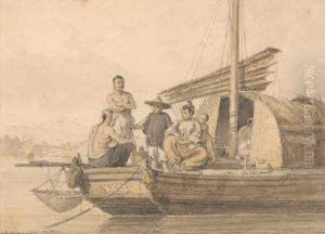 Fisherpeople on a Junk by William Alexander