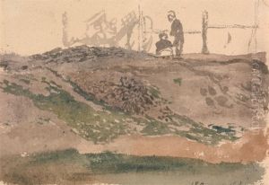 Figures on a Bank, Kensington Gravel Pits by John Linnell